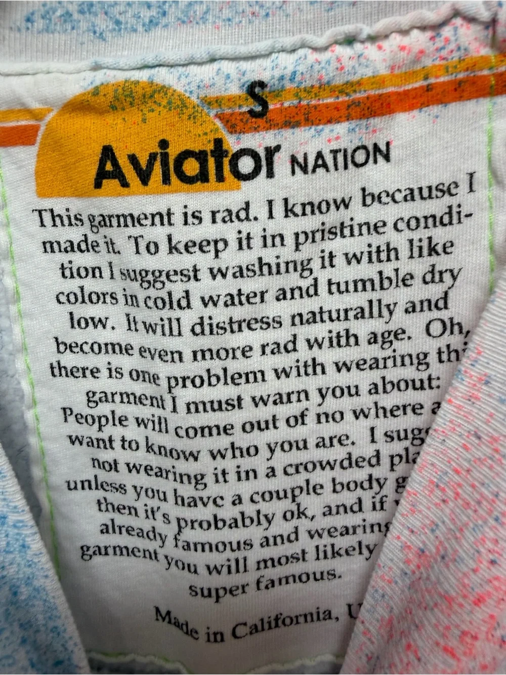 Aviator Nation Artist Collection with Multicolor Spray Splatter Small